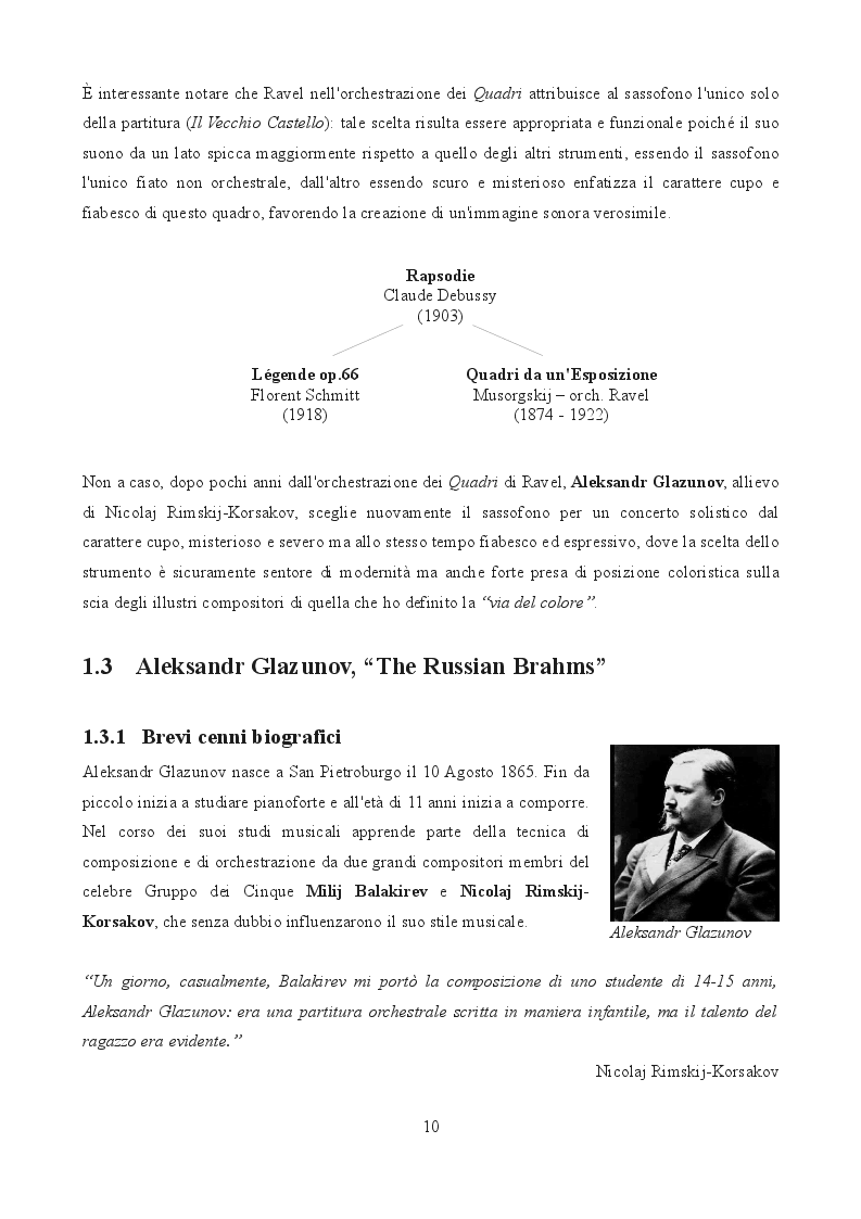 Estratto dalla tesi: Aleksandr Glazunov e il sassofono