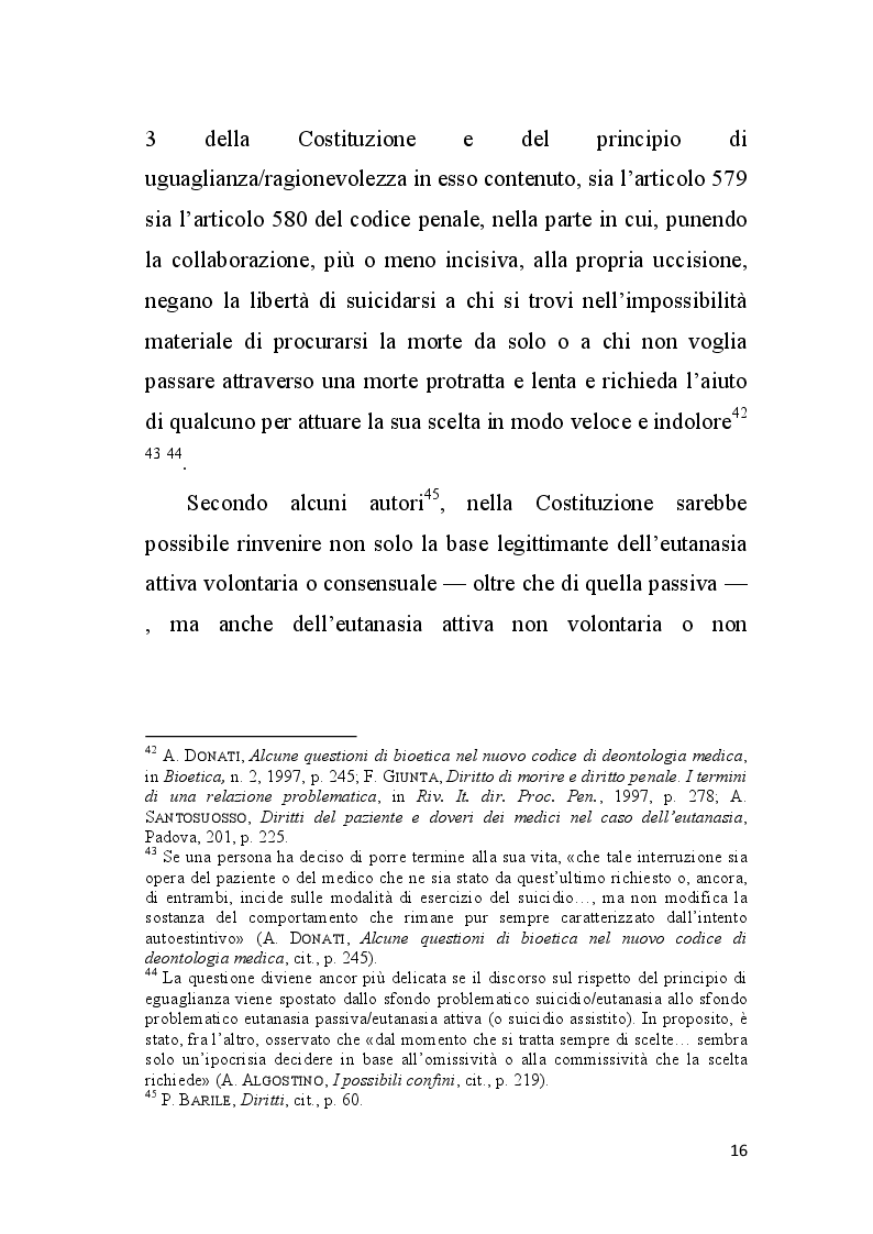 Estratto dalla tesi: Omicidio del consenziente