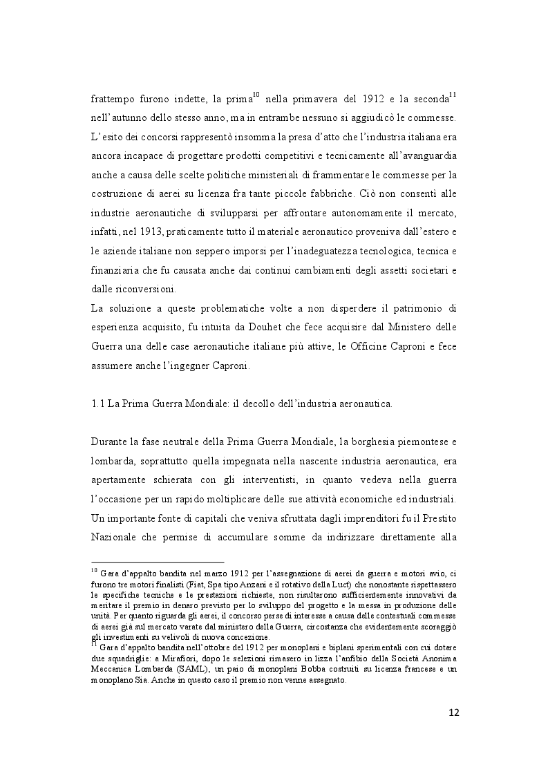 Estratto dalla tesi: Storia dell'industria aeronautica piemontese e lombarda