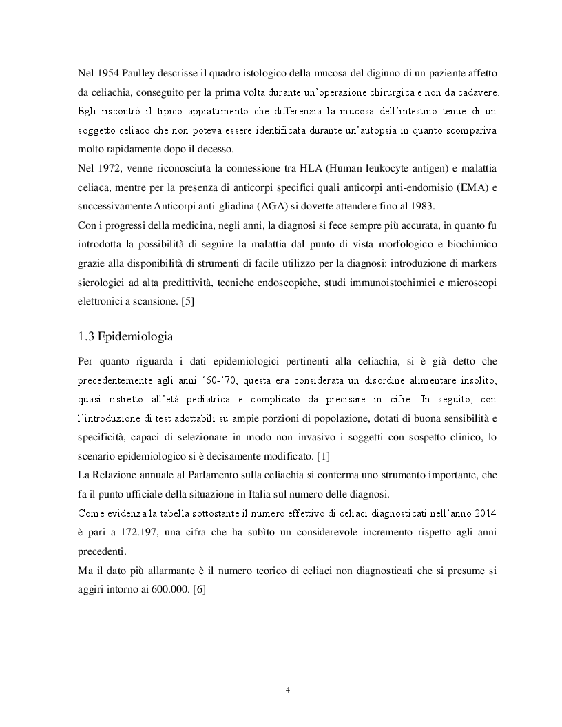 Estratto dalla tesi: Gestione ospedaliera della dieta aglutinata nel celiaco adulto