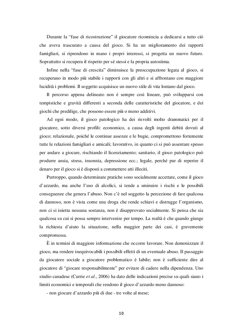 Estratto dalla tesi: Il disturbo da gioco d'azzardo: aspetti neuro-psico-sociali e terapie