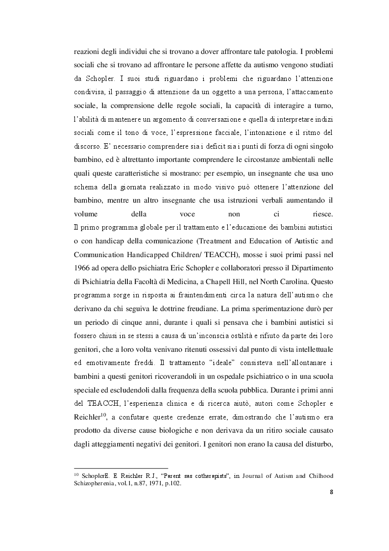 Estratto dalla tesi: Il ruolo dell'assistente sociale nell'ambito dell'autismo: l'esperienza della Casa dell'Autismo di Candelo