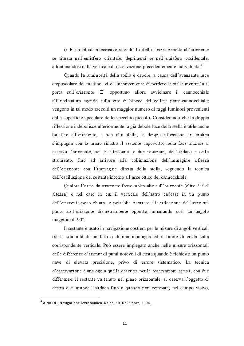 Estratto dalla tesi: Strumenti della navigazione stimata nella storia delle Scienze Nautiche
