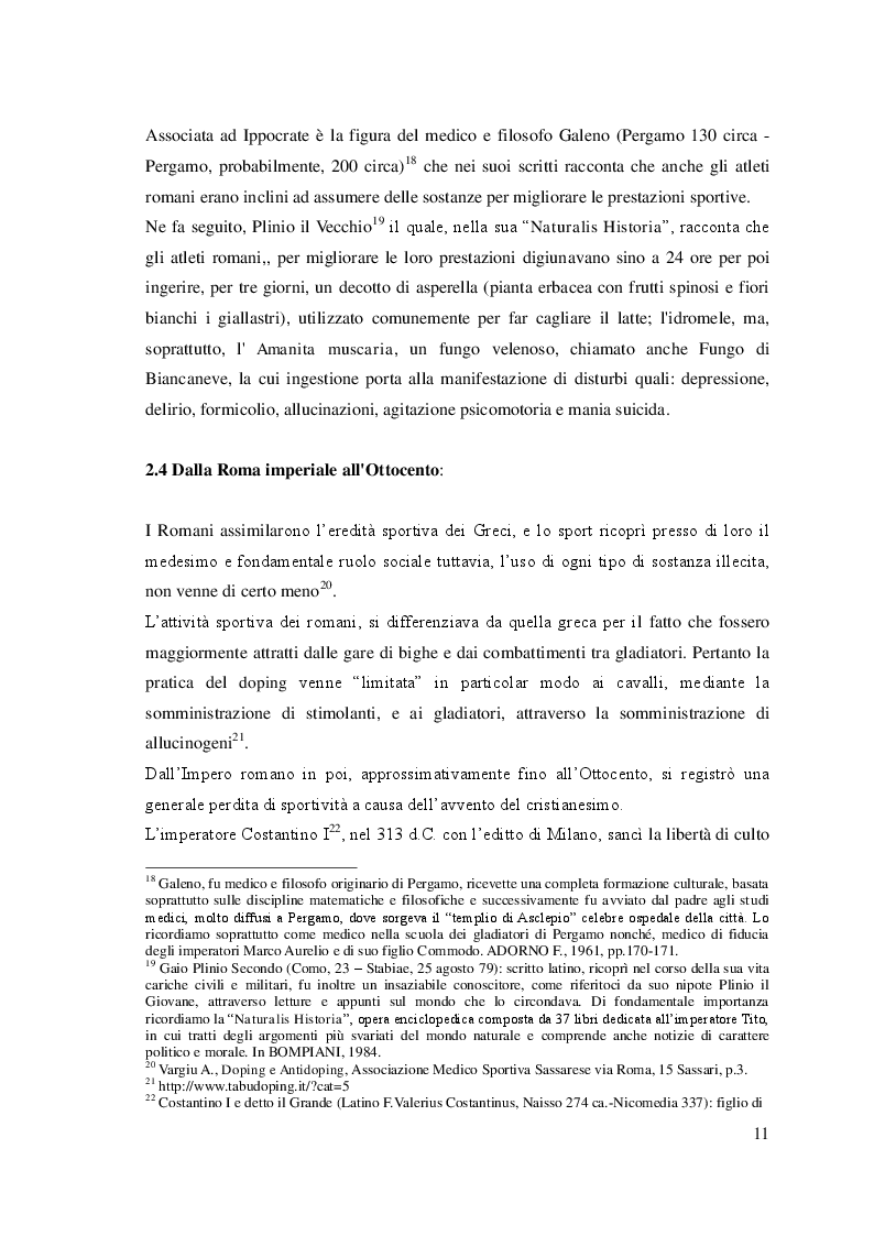 Estratto dalla tesi: "La Storia Del Doping": origini ed evoluzione del fenomeno