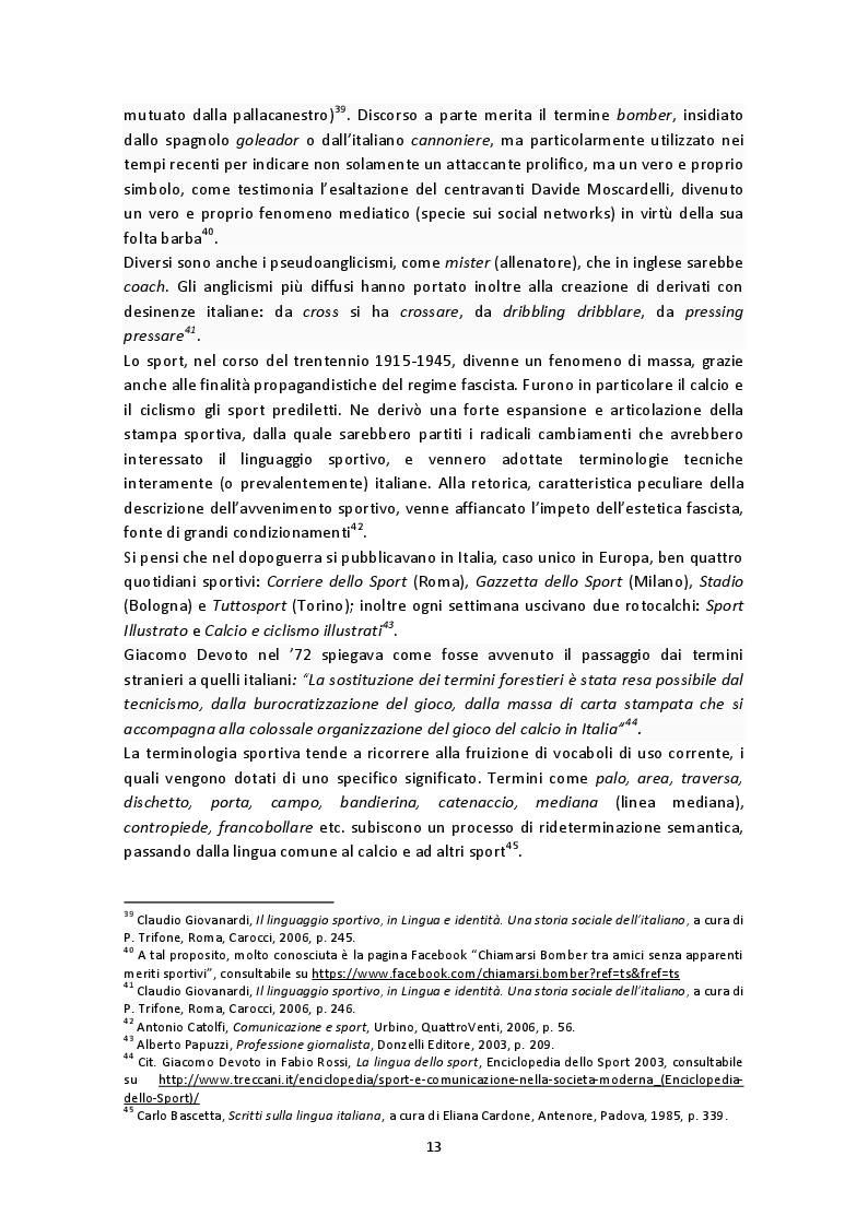 Estratto dalla tesi: La telecronaca calcistica italiana: modelli, caratteristiche e stili tra passato, presente e futuro