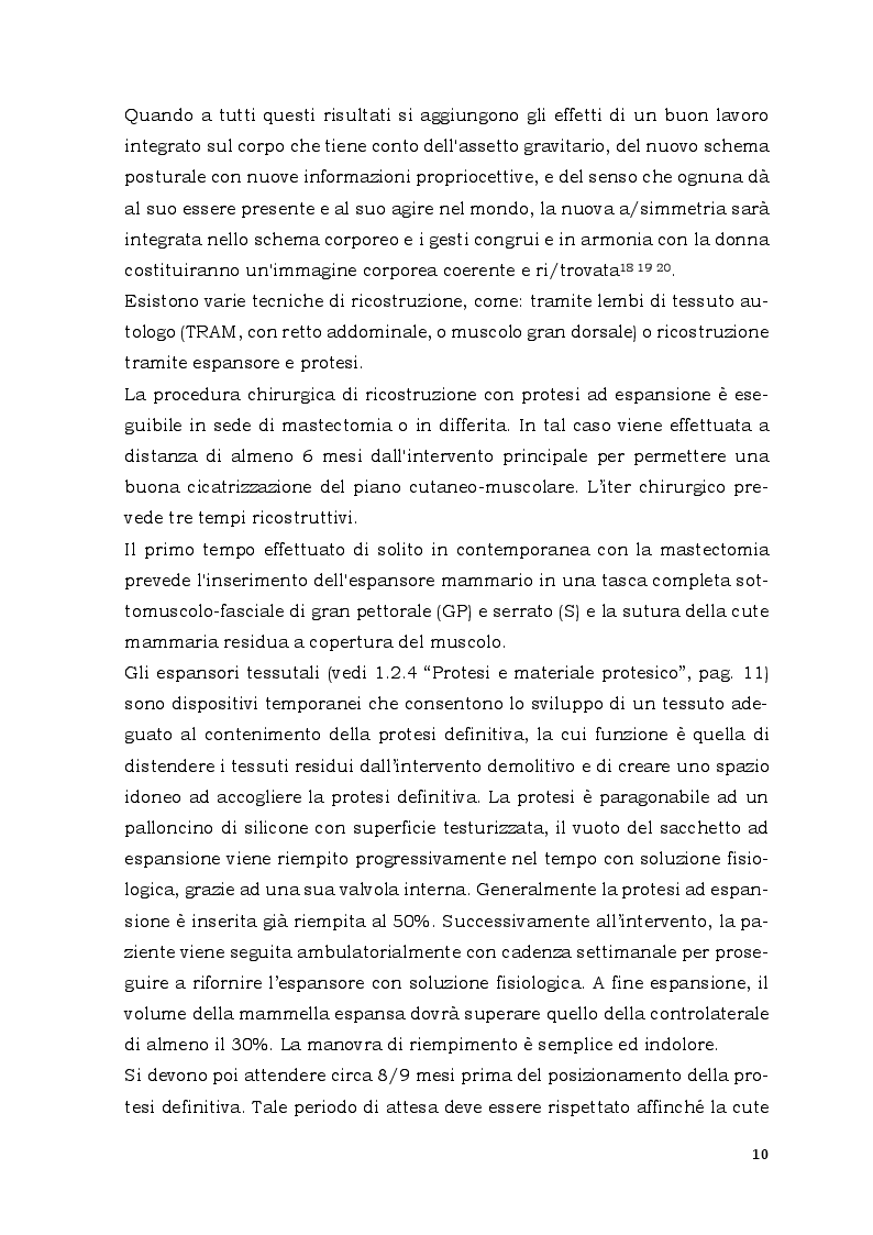 Estratto dalla tesi: Trattamento riabilitativo con Wii Balance Board in pazienti con malattia oncologica dopo impianto di protesi mammaria