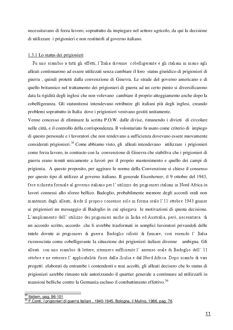 Estratto dalla tesi: Da emigrante ad internato