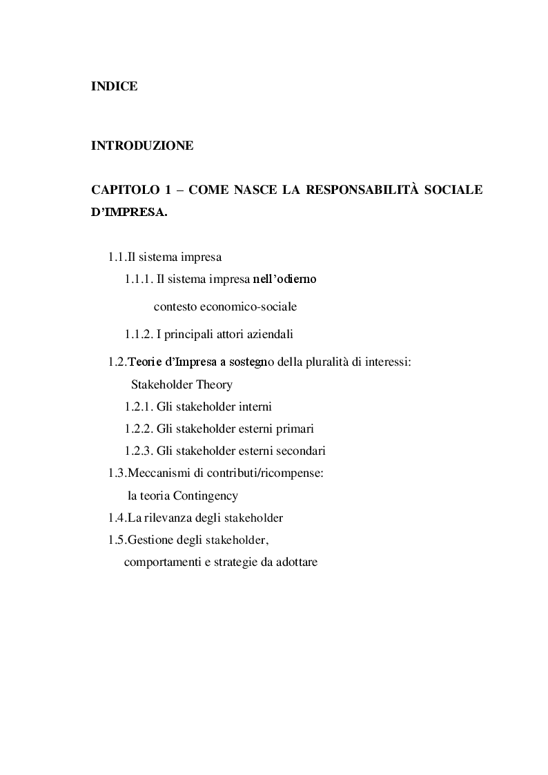 Indice della tesi: La corporate social responsibility al giorno d'oggi: una possibile analisi della performance sulla sostenibilità fra le divisioni nazionali IKEA, Pagina 1