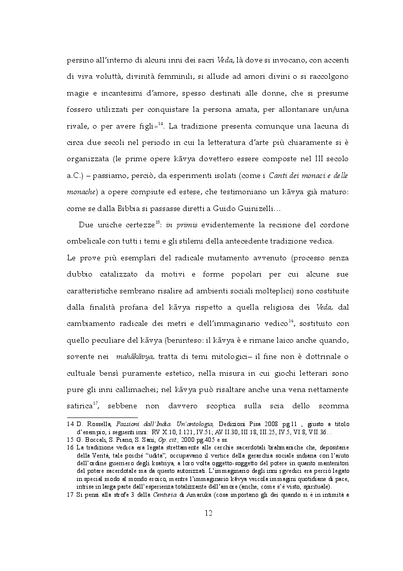 Estratto dalla tesi: Amore ed Eros tra kāvya ed epigrammi: visioni e incanti in India e in Grecia