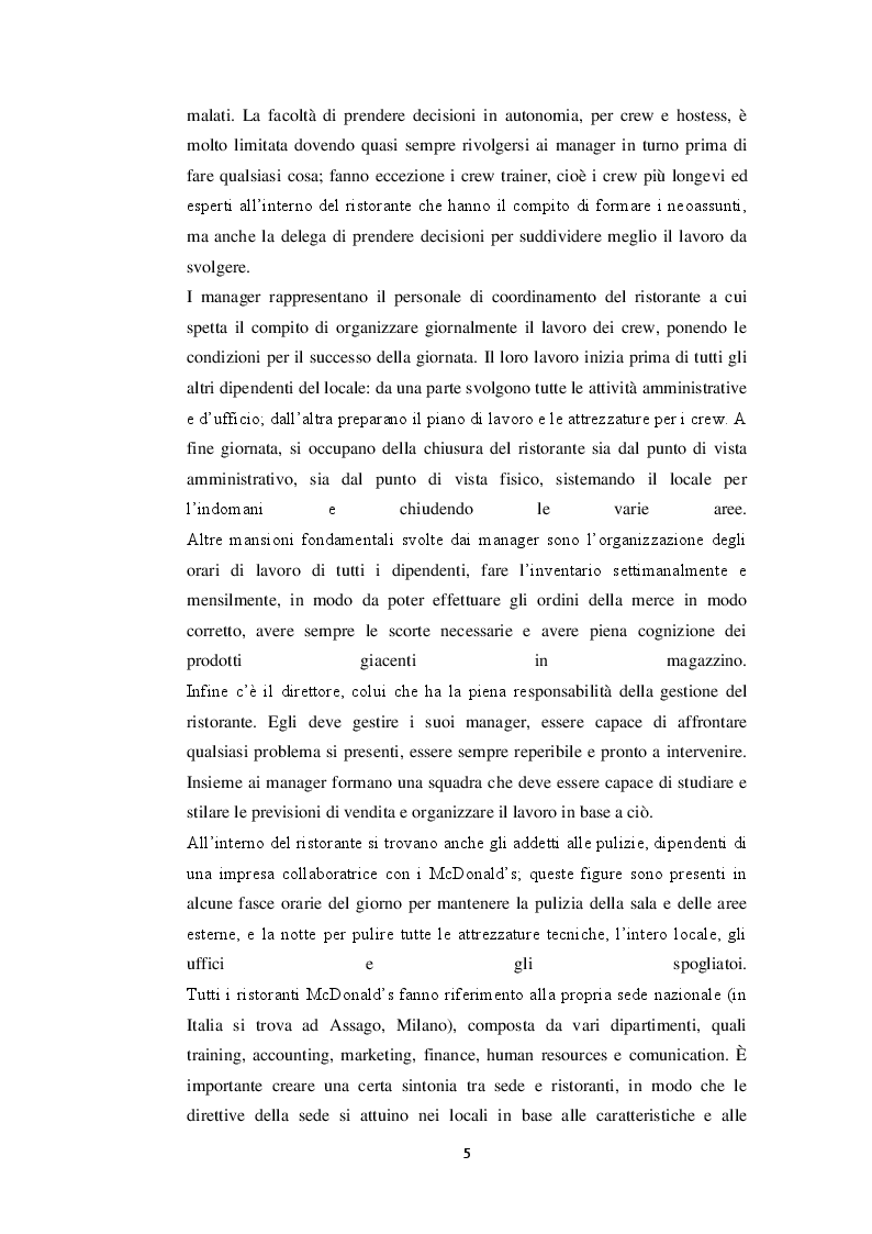 Estratto dalla tesi: Lo sviluppo dei fast food in Italia: il caso McDonald’s