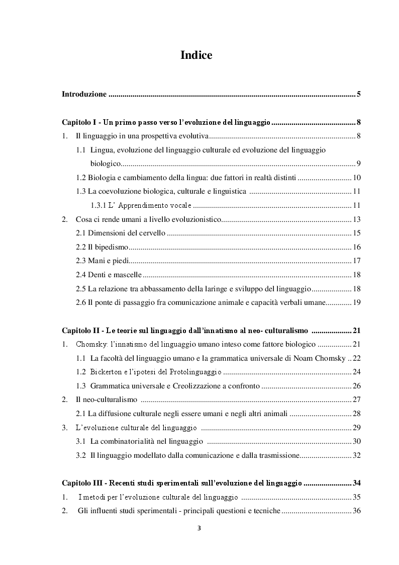 Indice della tesi: L’evoluzione del linguaggio e della comunicazione, rivalutare gli aspetti culturali?, Pagina 1