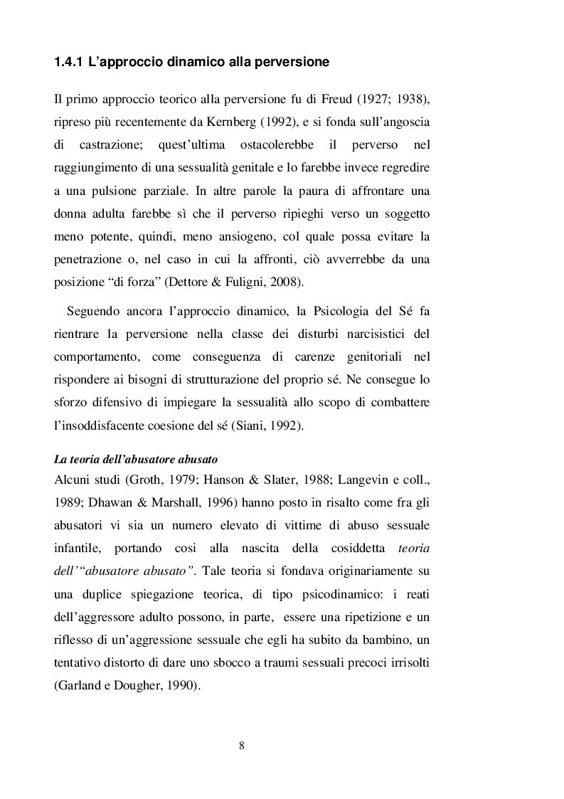 Estratto dalla tesi: Profili cognitivi e psicopatia in un gruppo di abusatori sessuali di minori: un'indagine empirica