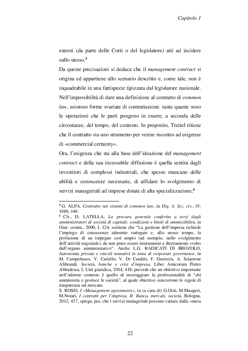 Estratto dalla tesi: Il contratto di management alberghiero. Dalla comparazione alla fattispecie.