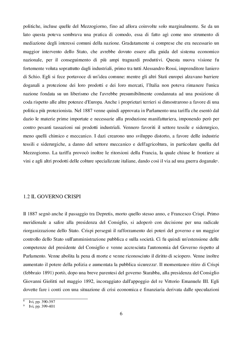 Estratto dalla tesi: Analisi e riflessioni sulle tendenze dei consumi in Italia tra '800 e '900