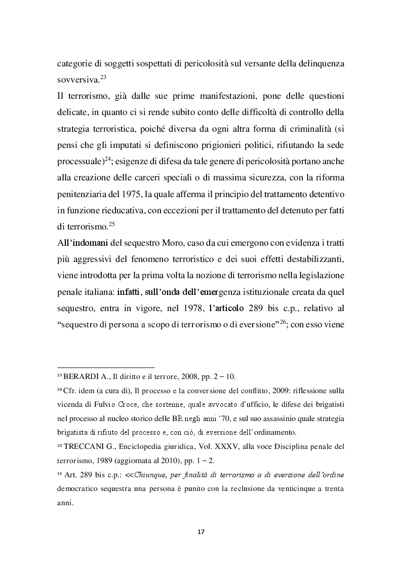 Estratto dalla tesi: I diritti fondamentali di fronte alla minaccia del terrorismo: aporie e possibili soluzioni