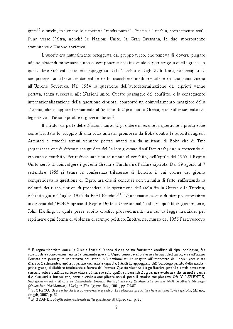 Estratto dalla tesi: La questione di Cipro: la mediazione delle Nazioni Unite e il ruolo dell'Unione Europea