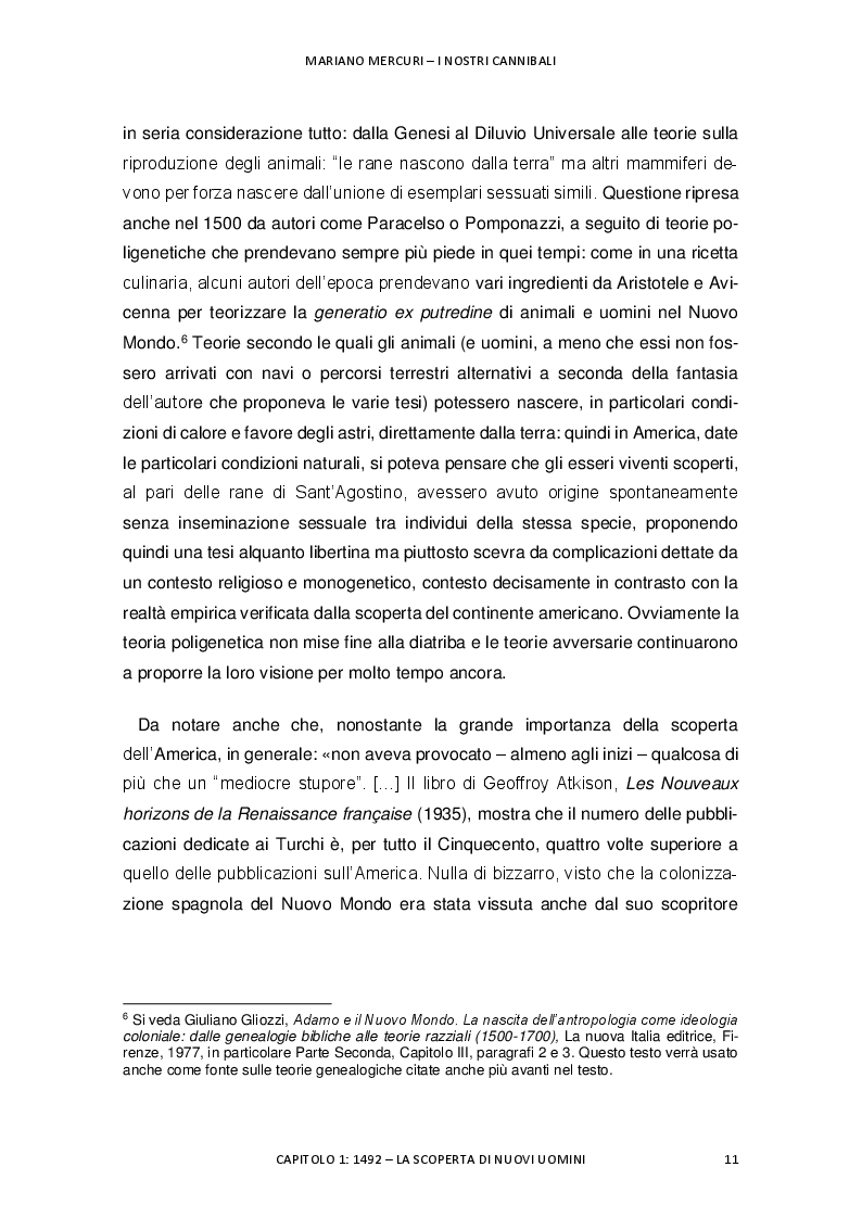 Estratto dalla tesi: I nostri cannibali - Indagine sul rapporto tra l’Io ed altre culture