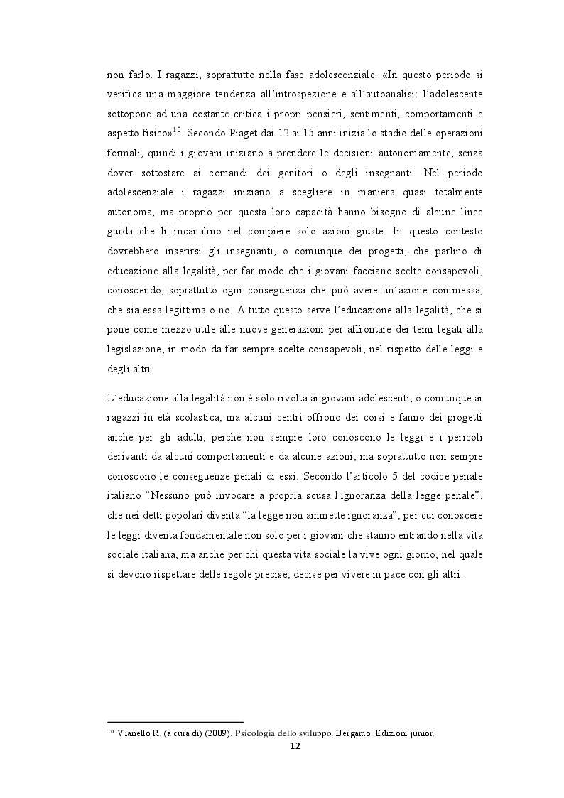 Estratto dalla tesi: Educare alla legalità attraverso il teatro
