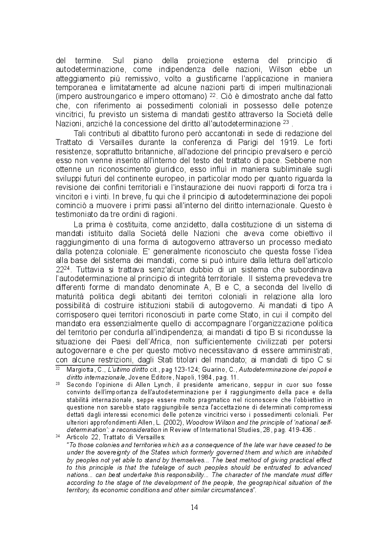 Estratto dalla tesi: Prospettive evolutive del principio di autodeterminazione dei popoli: l'utilizzo dello strumento referendario come mezzo risolutivo delle rivendicazioni secessionistiche