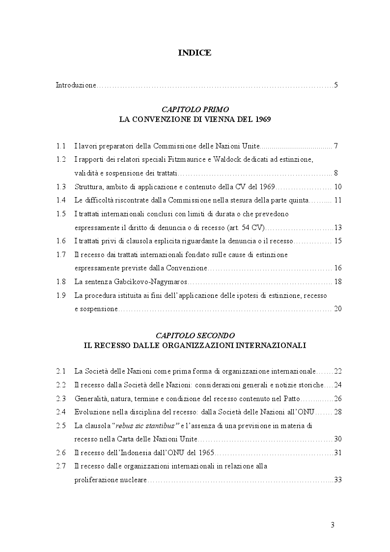 Indice della tesi: Il recesso dai trattati internazionali tra diritto internazionale e diritto dell'Unione europea: il caso Brexit, Pagina 1