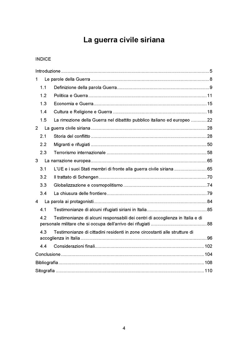 Indice della tesi: La guerra civile siriana, Pagina 1