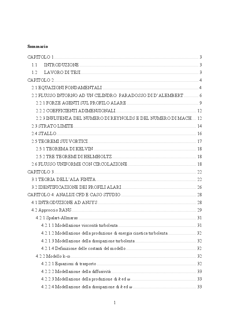 Indice della tesi: Performance of Low Aspect Ratio Wing, Pagina 1