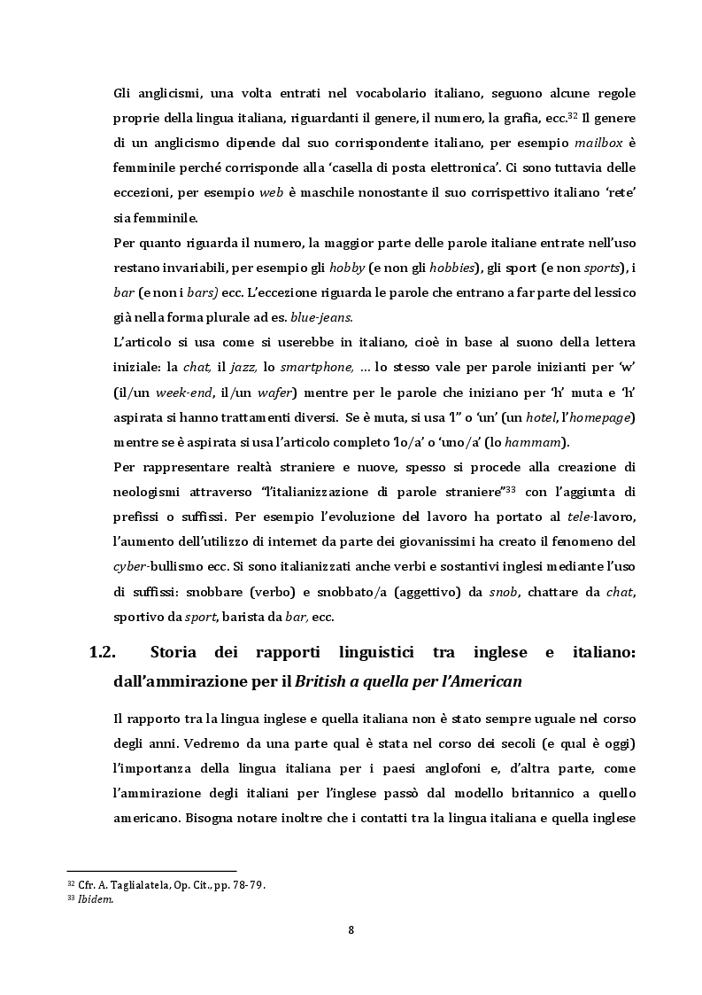 Estratto dalla tesi: Il fenomeno ''ITANGLESE''