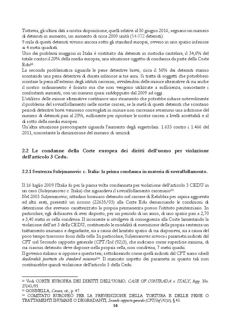 Estratto dalla tesi: Il problema del sovraffollamento carcerario. Riflessioni a partire dalle soluzioni adottate nel sistema penale finlandese.