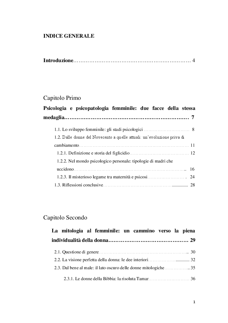 Indice della tesi: L'Ombra nella donna e nella madre: un'analisi psicologica di ''Antichrist'', Pagina 1