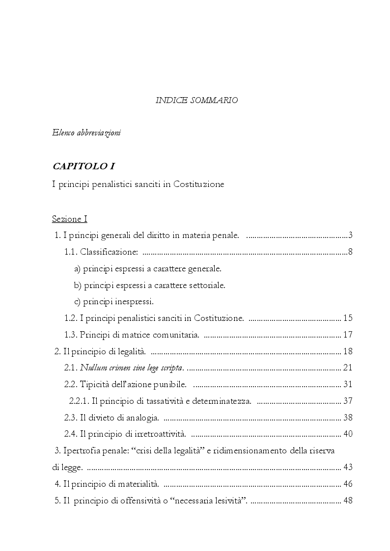 Indice della tesi: Il reato diverso da quello voluto da taluno dei concorrenti ex art. 116 c.p., Pagina 1