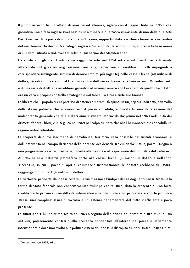 Anteprima della tesi: Le Relazioni economiche tra Italia e Libia dal secondo dopoguerra al regime di Gheddafi (1947-2012), Pagina 5