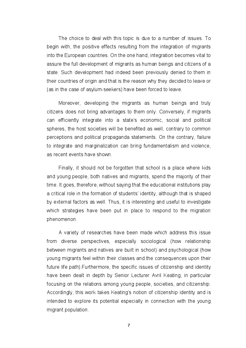 Anteprima della tesi: ''Fare gli italiani'': citizenship education and the difficult pathway from migrants to citizens, Pagina 3