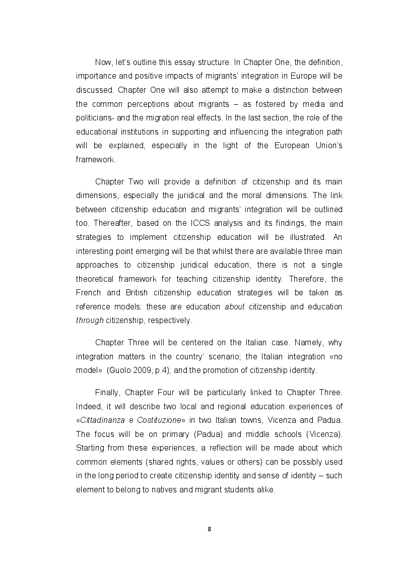 Anteprima della tesi: ''Fare gli italiani'': citizenship education and the difficult pathway from migrants to citizens, Pagina 4
