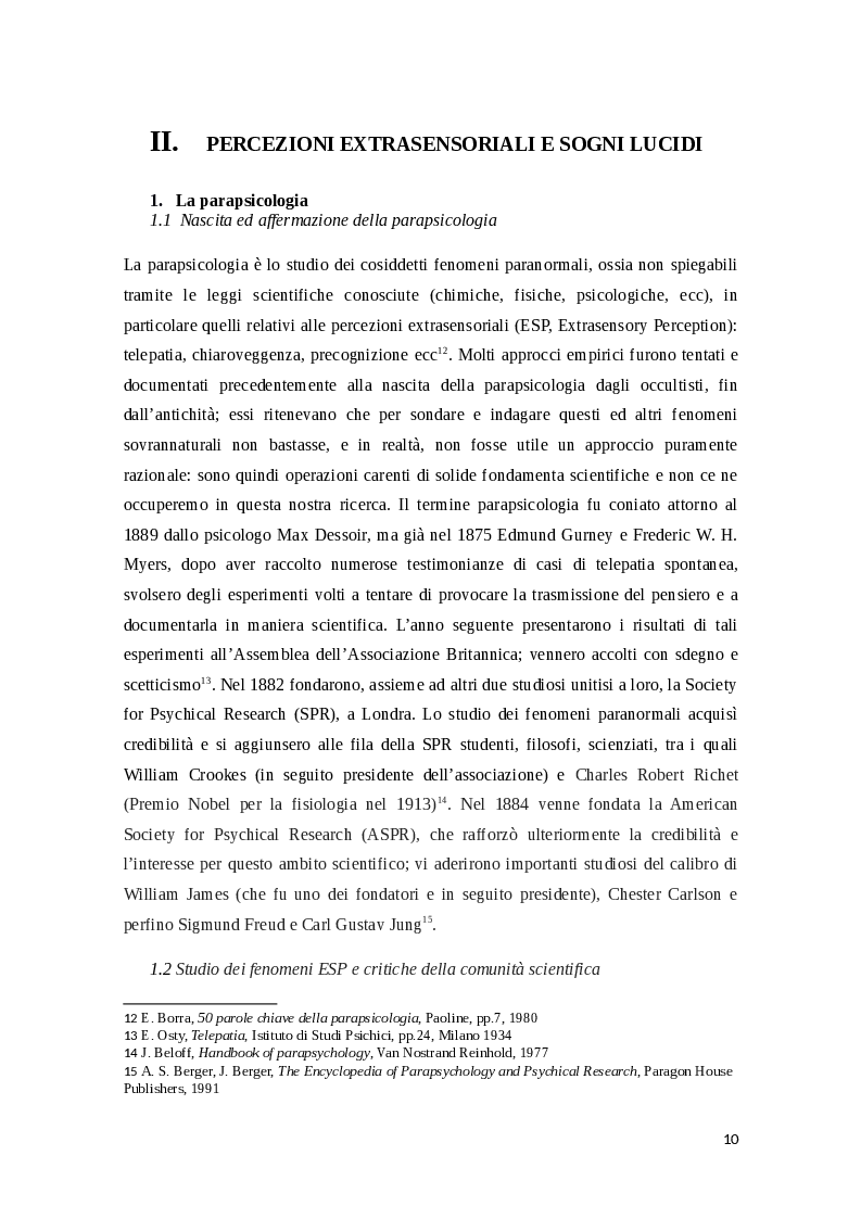 Estratto dalla tesi: Sogni Lucidi