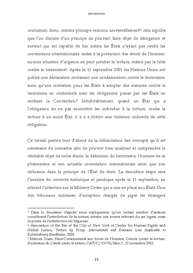 Estratto dalla tesi: Les restitutions extraordinaires: une nouvelle forme de torture? Considérations et réflexions à la lumière de l'affaire Abou Omar
