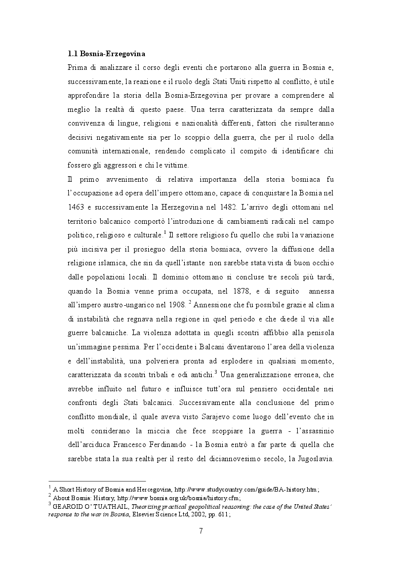Estratto dalla tesi: La politica estera di Bill Clinton durante il conflitto in Bosnia