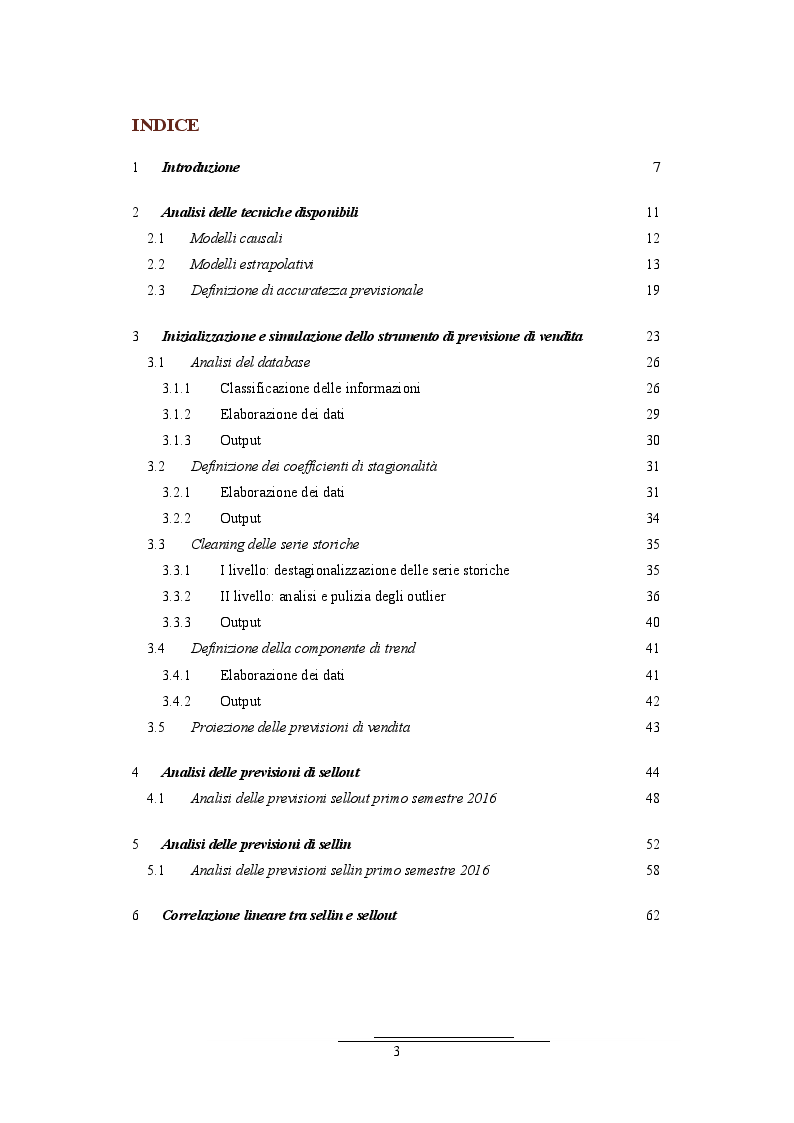 Indice della tesi: Analisi della correlazione temporale tra le serie storiche di vendita all'ingrosso e al dettaglio: il caso di un'azienda multinazionale del pharma&care, Pagina 1