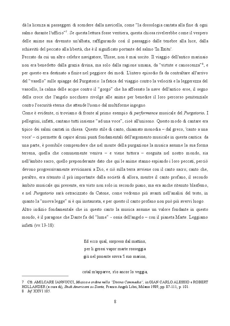 Estratto dalla tesi: Musica Sacra e Profana nel Purgatorio
