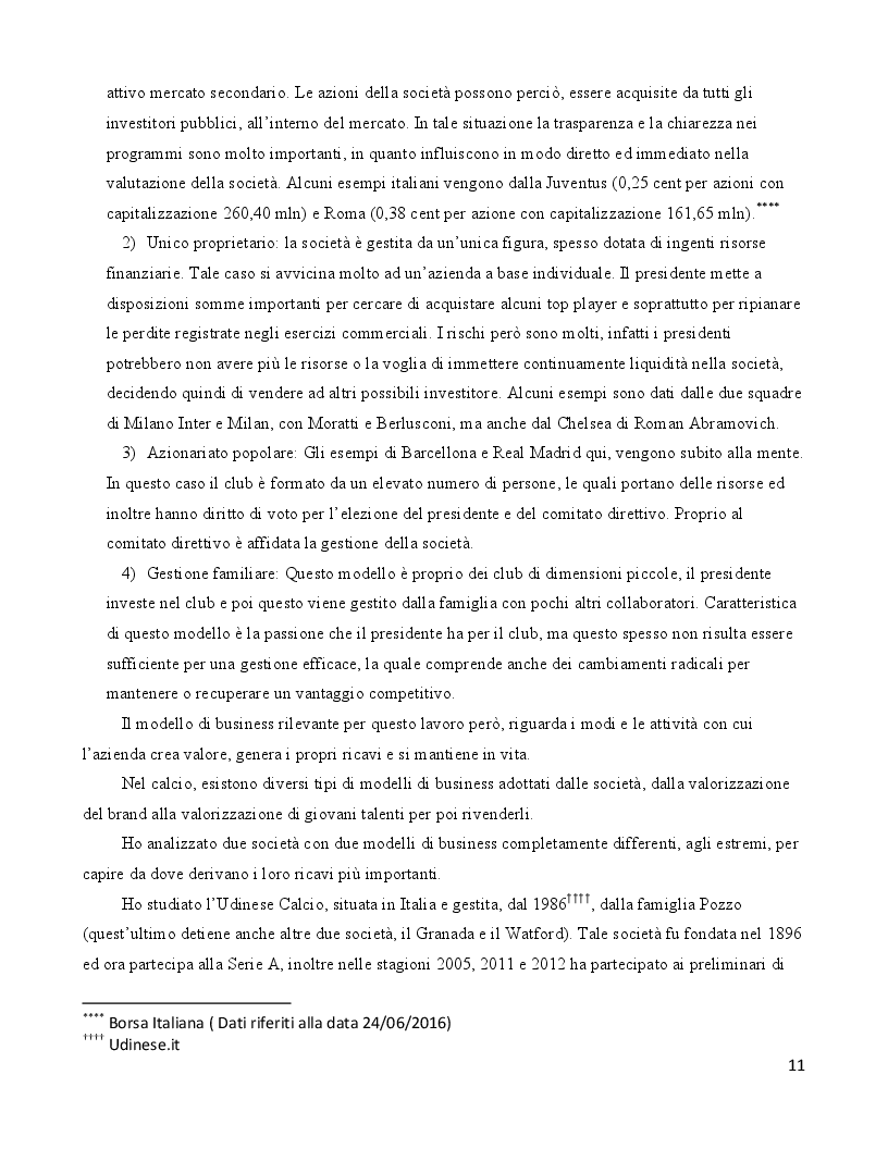 Estratto dalla tesi: Il management del calcio