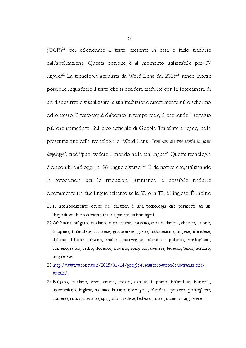 Estratto dalla tesi: Google Translate: Storia, funzionalità e esempio di traduzione