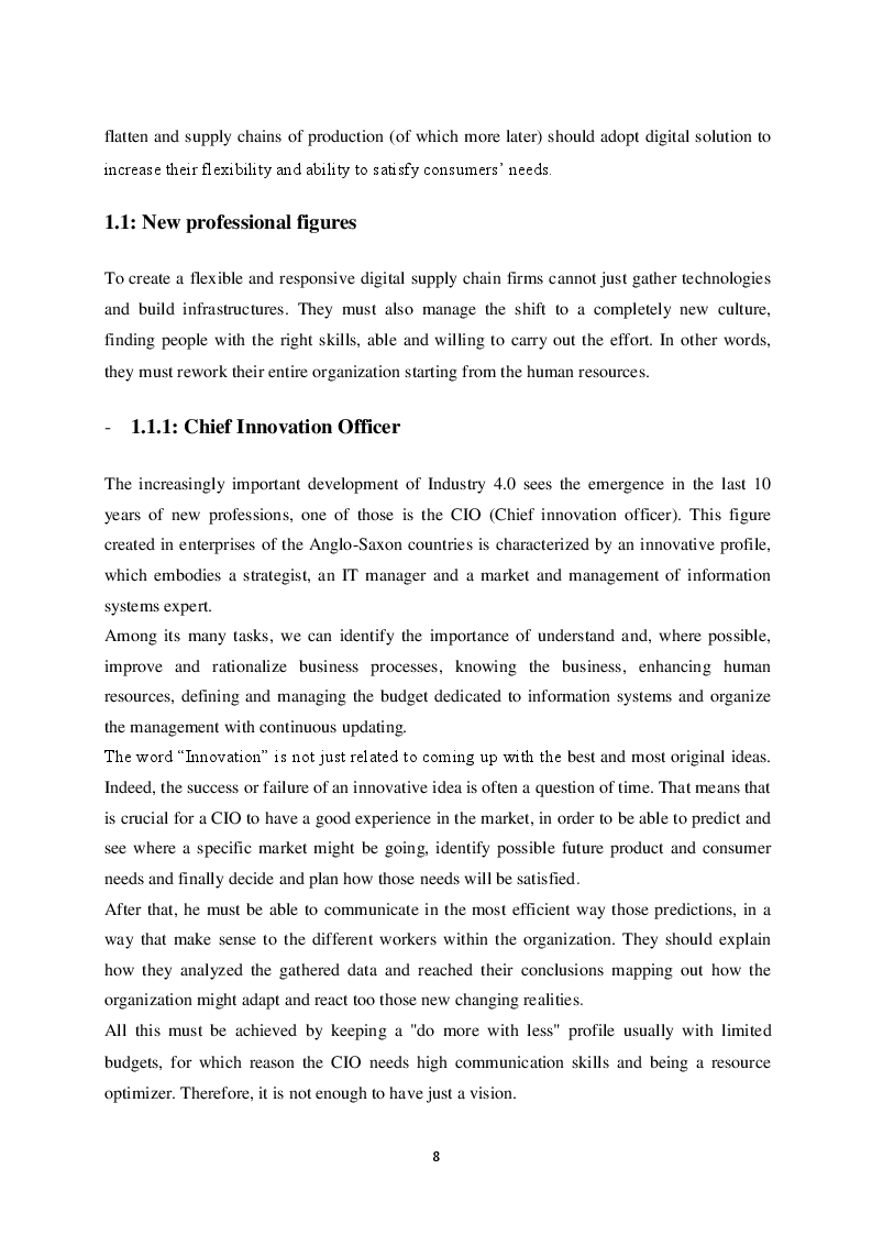 Estratto dalla tesi: The Digital Transformation of Supply Chains: Opportunities and risks in the Italian Industry 4.0 Landscape