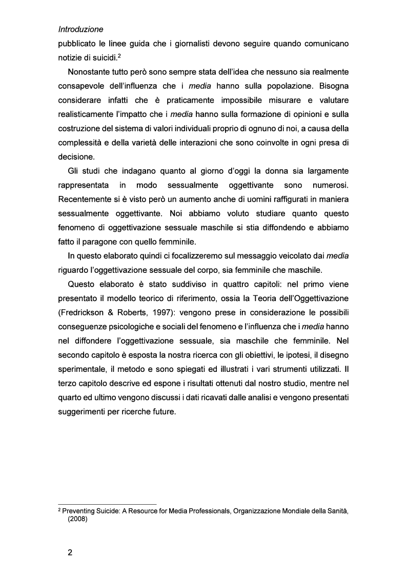 Anteprima della tesi: Oggettivazione Sessuale Maschile e Femminile nella Pubblicità, Pagina 3