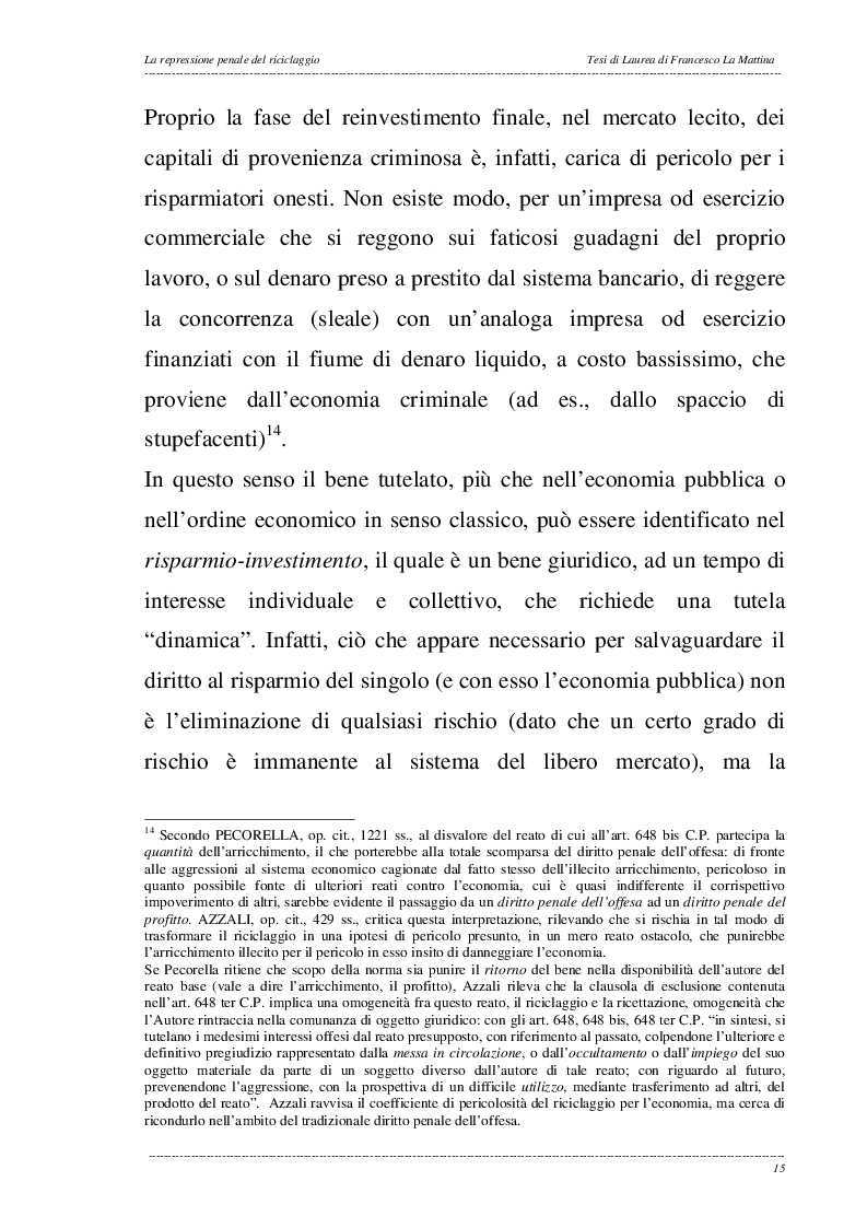 Estratto dalla tesi: La repressione penale del riciclaggio
