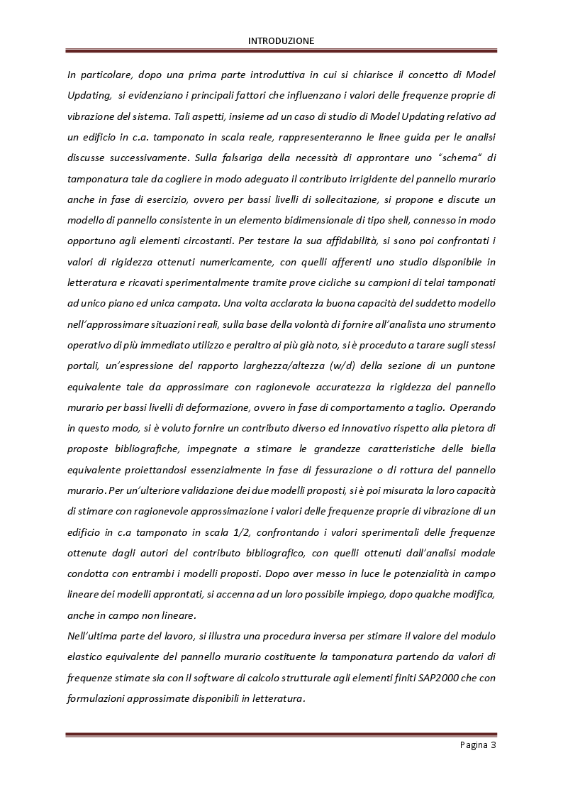 Anteprima della tesi: Influenza delle tamponature sulla risposta dinamica di edifici in cemento armato, Pagina 4