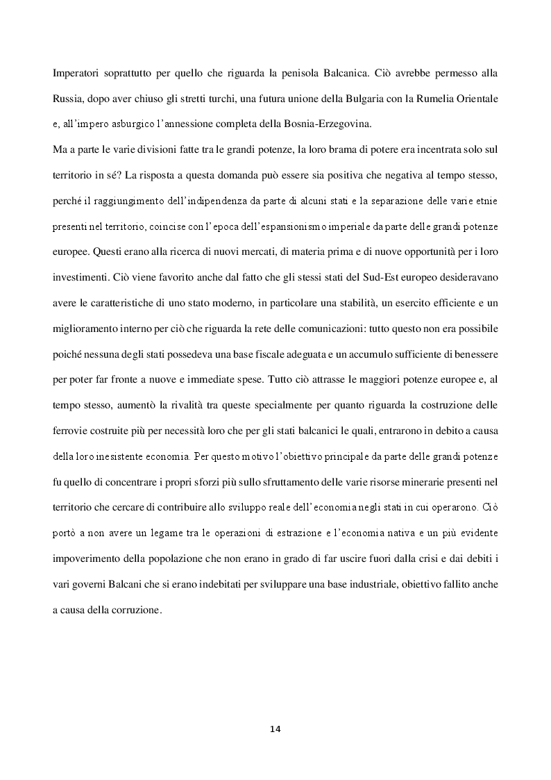 Estratto dalla tesi: I Balcani e la Prima Guerra Mondiale