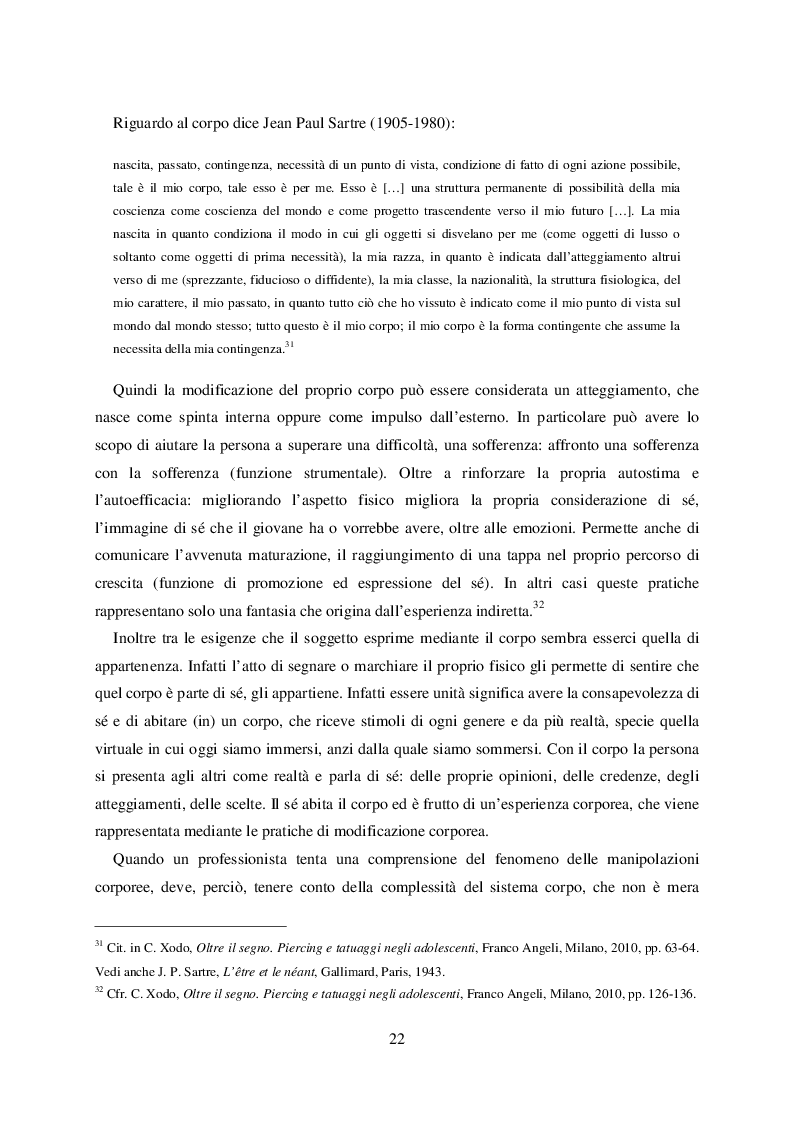 Estratto dalla tesi: Modificazioni corporee: una questione transculturale. Strategie di prevenzione e di educazione per la promozione del benessere e della salute nei giovani