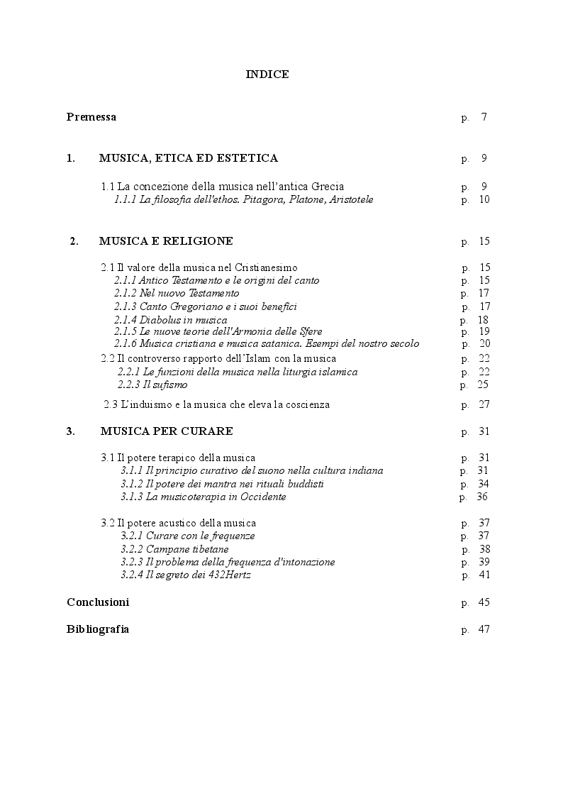 Indice della tesi: Musica buona, musica cattiva. Ambivalenza dei suoni in una prospettiva transculturale, Pagina 1