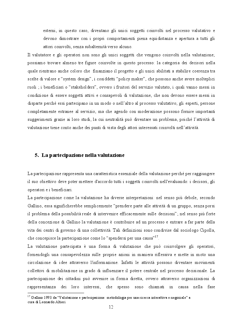 Estratto dalla tesi: La valutazione