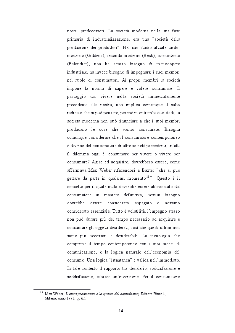 Estratto dalla tesi: Il consumismo