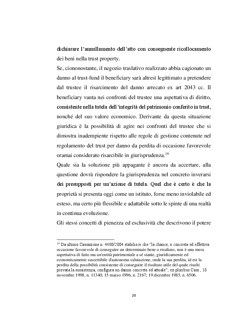 Estratto dalla tesi: Trust interno e meritevolezza degli interessi regolati
